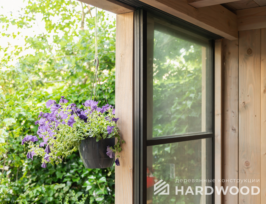 Закрытая деревянная беседка для дачи №37 - фото 1593