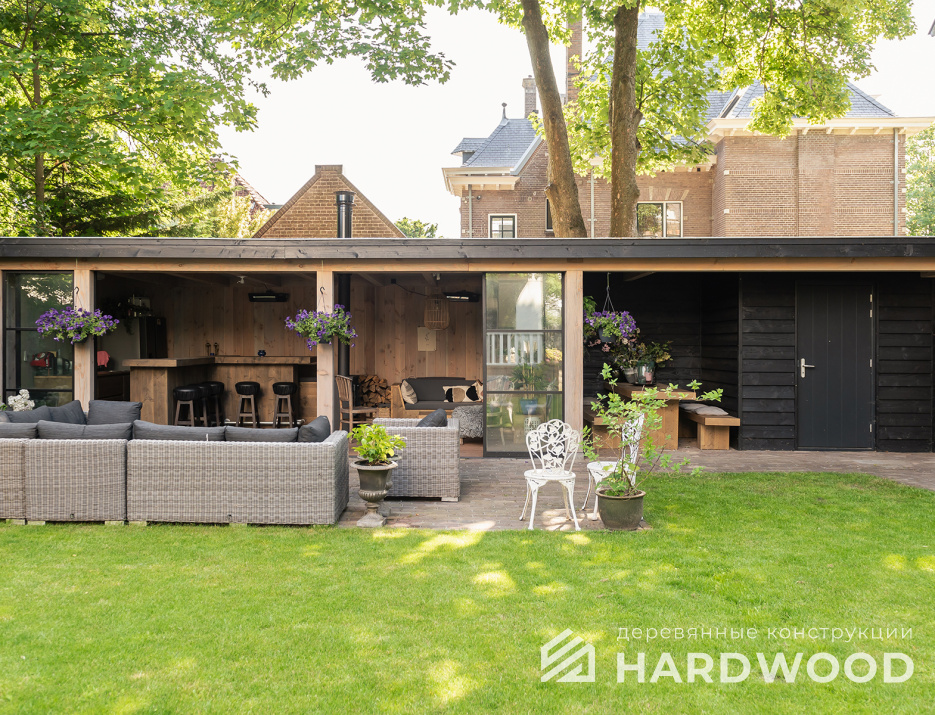 Закрытая деревянная беседка для дачи №37 - фото 1594