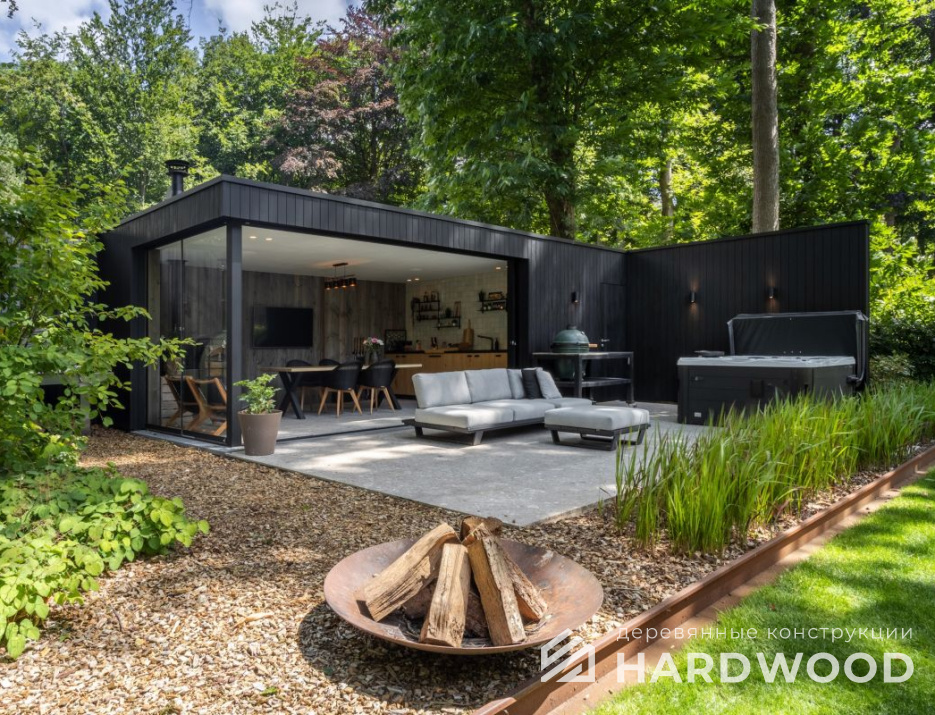 Закрытая беседка с барбекю и остеклением №6 - фото 1332