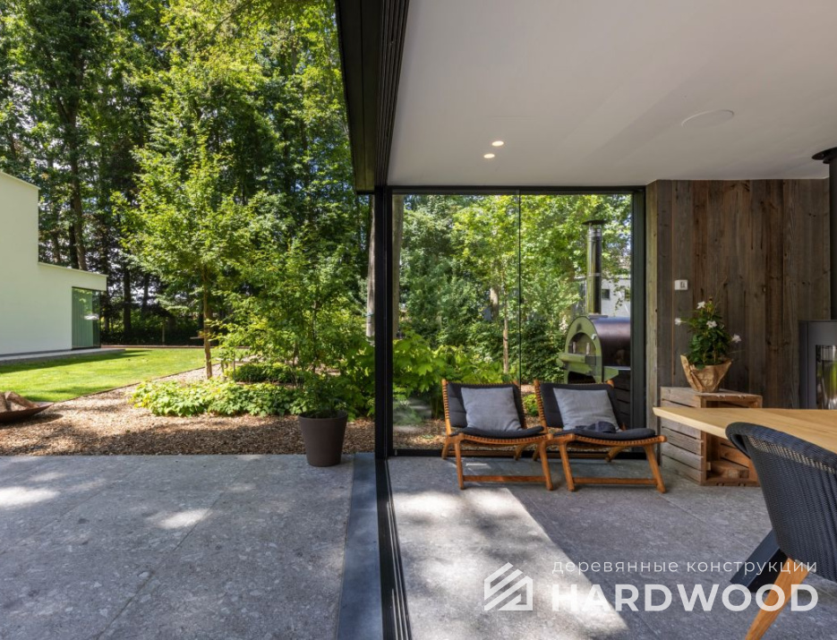 Закрытая беседка с барбекю и остеклением №6 - фото 1346