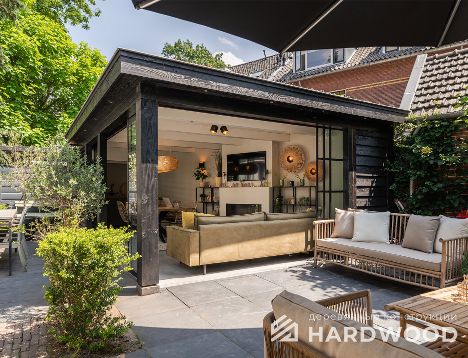 Беседка с пластиковыми окнами цвета венге №40 - фото 1612