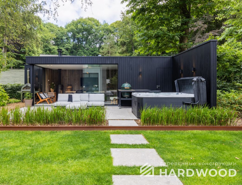 Закрытая беседка с барбекю и остеклением №6 - фото 1333