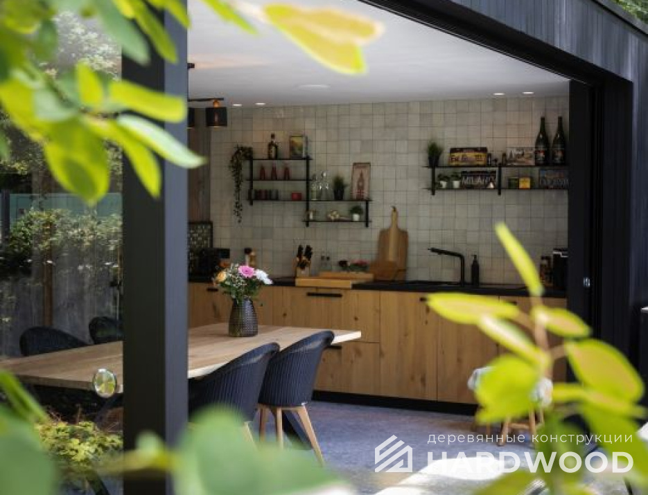 Закрытая беседка с барбекю и остеклением №6 - фото 1344